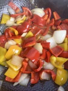 Fried peppers and onion