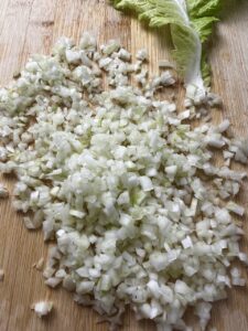 chopped cabbage stem