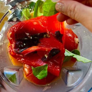 blending roasted veggies