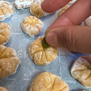 shaping pumpkin gnocchi