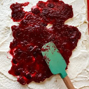 cranberry sauce on pastry