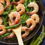 Asparagus and shrimp stir fry