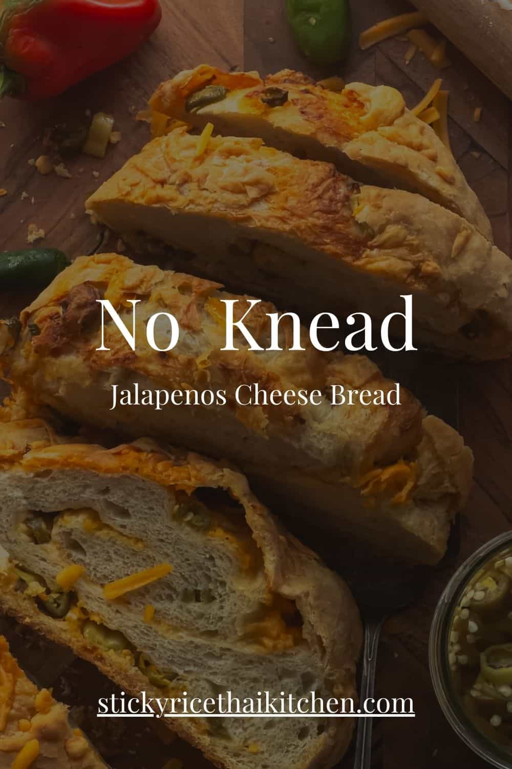 No Knead Jalapeño Cheddar Bread Sticky Rice Thai Kitchen