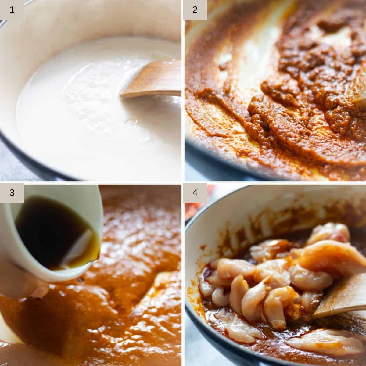 Making the panang curry sauce