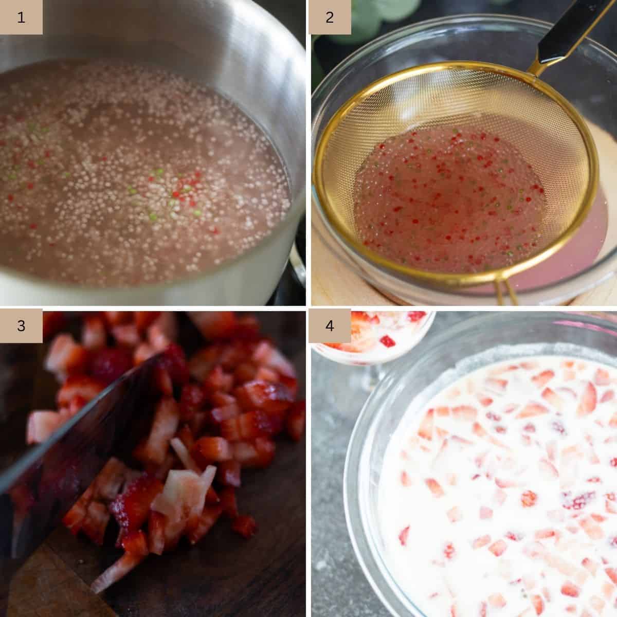 Making Strawberry Lychee Sago Steps