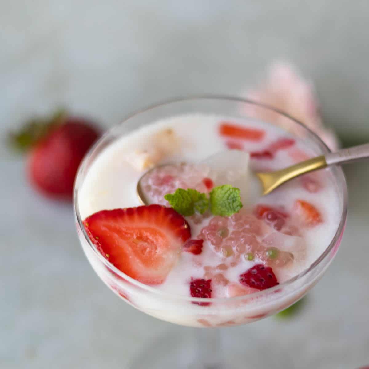 Strawberry Lychee Sago
