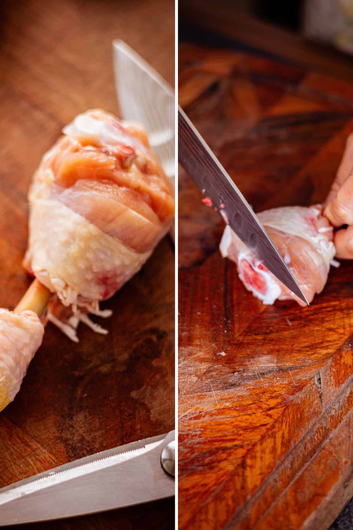 preparing chicken lollipop