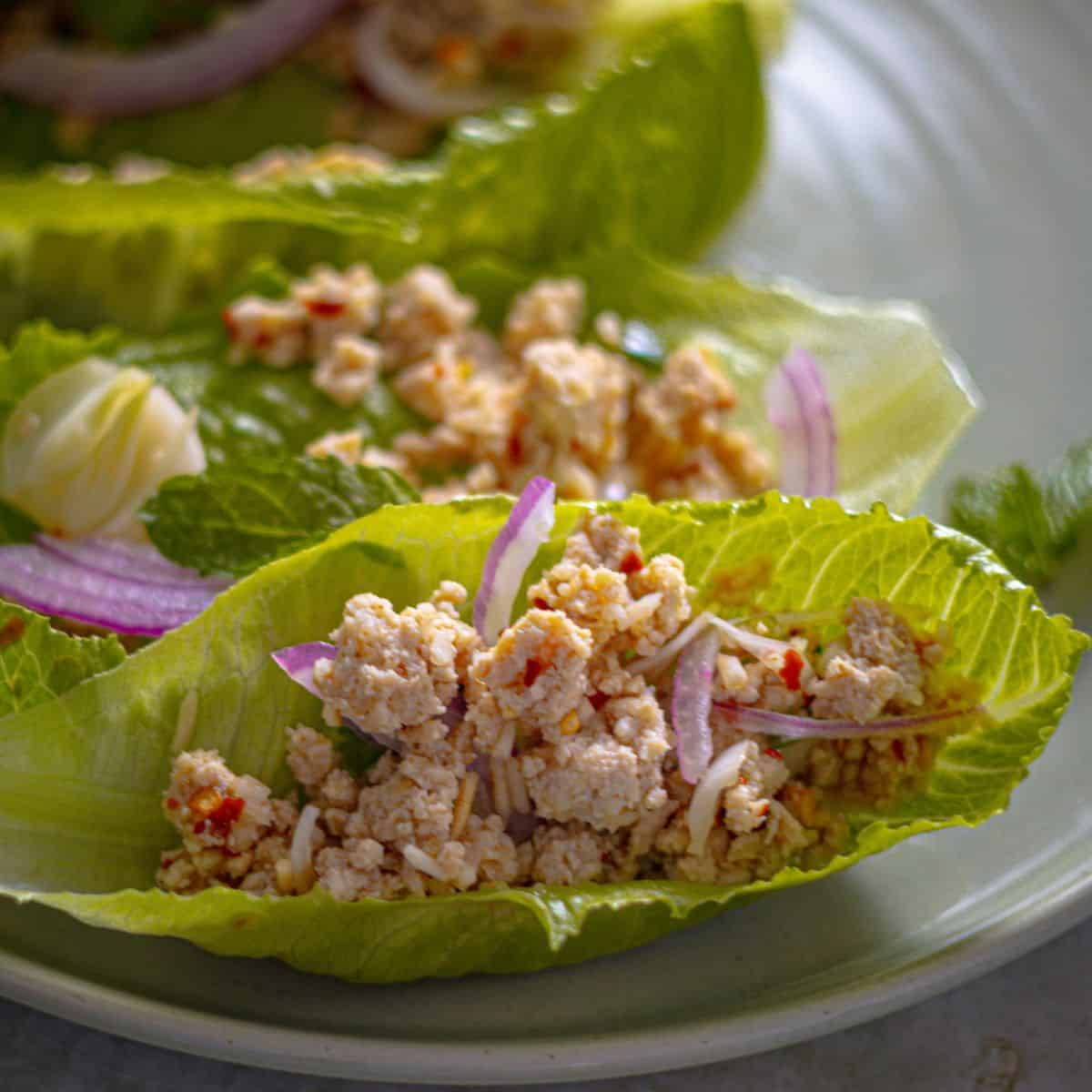Chicken Laab Lettuce Wrap