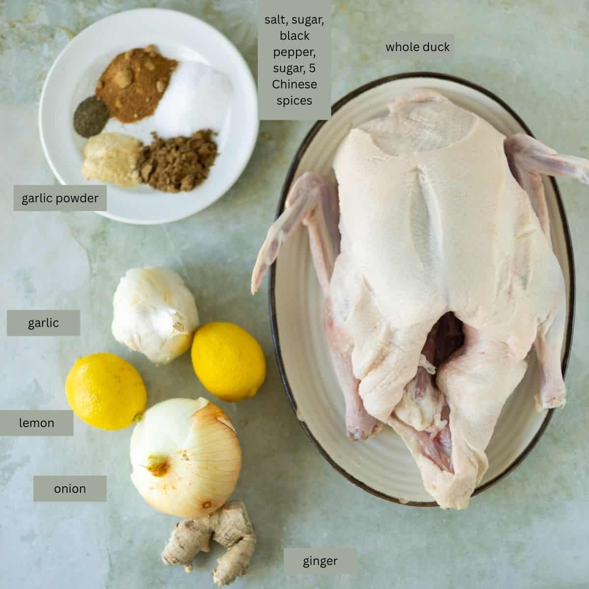 whole roasted duck ingredients