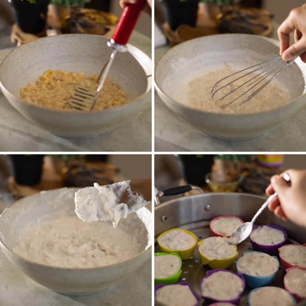 Making Thai Steamed Banana Cake Steps